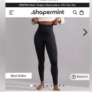 Two Pairs Of Women's Shapermint Classic Black Leggings